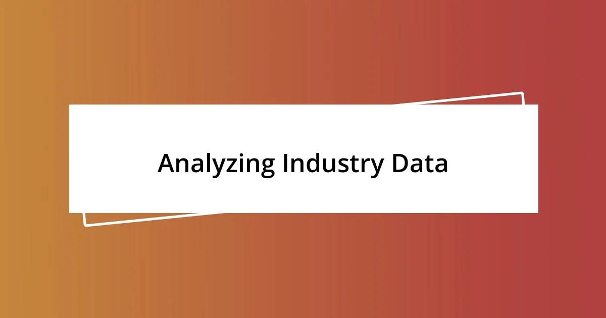 Analyzing Industry Data